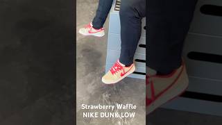 Nike Dunk Low Strawberry Waffle Sneaker on Feet sneakers waffles foot [upl. by Acinod878]