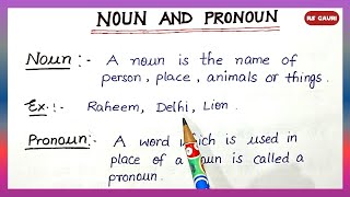 Definition of Noun amp Pronoun  Definition of Pronoun  Noun  Pronoun  English Grammar  RS Gauri [upl. by Heringer520]