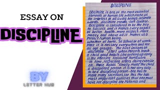 Discipline essay in English  Essay on Discipline  Discipline essay  Essay writing Discipline [upl. by Yortal455]