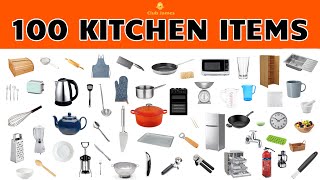 English Vocabulary  100 KITCHEN ITEMS [upl. by Ahsinal617]