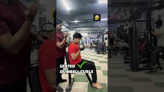 seated dumbell curls 💪🧿❌ information 🧿 shortsvideo minivlog xfactorgym biceps 🧿❌ [upl. by Aknahs617]