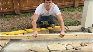 Flagstone Patio Part 3 Mortaring the Stone [upl. by Rochell]