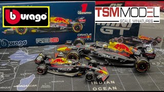 Bburago Vs MINI GT F1 REDBULL RB18 2022 143 and 164 Scale Diecast Model Side by Side Comparison [upl. by Ajax567]