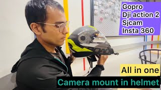 Helmet Mount for All Action camera gopro dji sjcam insta 360 [upl. by Ahsimac838]