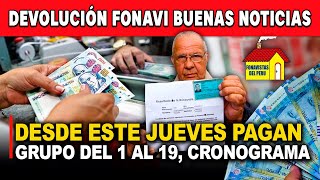 Fonavi listas del 1 al 19 con cronograma Desde jueves pagan aportes a un nuevo grupo de fonavistas [upl. by Schaaff]