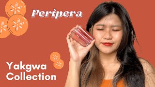 Peripera Ink Mood Glowy Tint Yakgwa Collection  Swatches and Comparison Swatches for 18 19 20 [upl. by Reinertson]