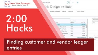 Business Central Tips Finding Customer amp Vendor Ledger Entries [upl. by Ielarol735]