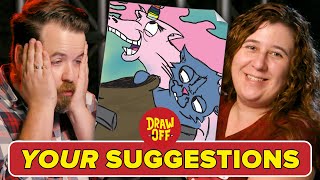 Animator Vs Cartoonist Draw Subscriber Suggestions • DrawOff [upl. by Enailuj]