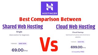 Hostinger Shared Web Hosting Vs Cloud Web Hosting Comparison in Hindi 🔥 Hosting Plans [upl. by Ynnelg]