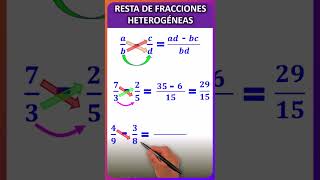 Resta de fracciones heterogéneas ejercicios – Resta de fracciones heterogéneas profeguille [upl. by Adnahc268]