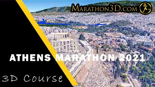 ATHENS MARATHON 2021 3D Course  wwwMarathon3Dcom [upl. by Jessey716]