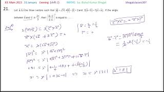 Let abc be three vectors such that a√314∣b∣c2 and 2a×b3c×aIf the angle between b [upl. by Nylrac]