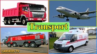 Transport Sounds  learn AIR WATER STREET SPACE Transport  Fire truck Police Car Ambulance [upl. by Georges]