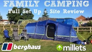 FAMILY CAMPING VLOG  FULL SET UP amp SITE REVIEW  BERGHAUS AIR 6 [upl. by Nerine566]