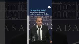 “La fiesta de la flecha” Manuel Adorni apuntó contra los gastos de Chubut [upl. by Nachison]