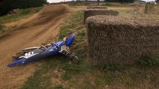 I had a HUGEY Yz125 Vs Hay Bale at Washbrook farm Motocross [upl. by Lorine399]