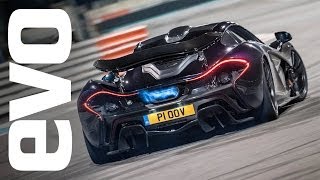 McLaren P1 Flames drifts and an unforgettable noise  evo REVIEW [upl. by Pernick144]