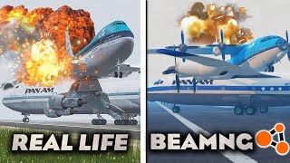 Real Airplane Crashes Recreation in BeamNG Drive 1 [upl. by Lledniw]