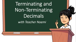 Terminating and NonTerminating Decimals Tagalog with Teacher Noemi [upl. by Arramas]