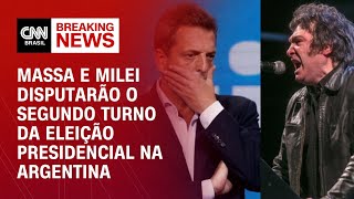 Massa e Milei disputarão o segundo turno da eleição presidencial na Argentina  CNN BRASIL [upl. by Ubana]