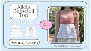 Alicia Babydoll Top Sewing Tutorial  Beginner  DIY summer top [upl. by Enenaej]