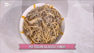 Pici toscani salsiccia e funghi  È sempre mezzogiorno  06102023 [upl. by Hanikahs313]