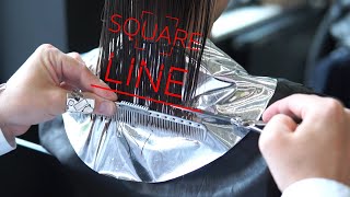 HOW TO CUT LONG BOB HAIRCUT with side bangs  NIKITOCHKIN [upl. by Yezdnil]