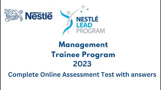 Nestle Lead Management Trainee Program Assessment Test 2023 Complete Placement Test for Engineers [upl. by Shirlee]