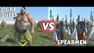 Who Will Win Ogre Bulls or Spearmen in Warhammer Total War 3 [upl. by Beaulieu]