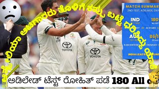 BGT ಟೆಸ್ಟ್ ಭಾರತ ತಂಡ 180Run All outASU ಆಟಗಾರರು ತೊಳಿಗೆ ಕಪ್ಪು ಬಟ್ಟೆ ಧರಸಿ ಮೈದಾನಕ್ಕೆ ಇಳಿದದ್ದು ಏಕೆ🤔 [upl. by Soinotna]