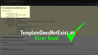 TemplateDoesNotExist at  How to fix Django Error django djangoerror python [upl. by Benildis]