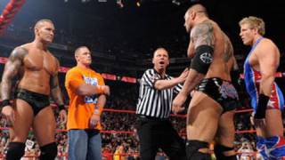 Raw John Cena amp Randy Orton vs Batista amp Jack Swagger [upl. by Crudden]