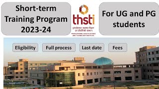 THSTIShort term training programme 2023 I Full details I STTP2023 notification out dbt thsti [upl. by Drandell]