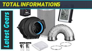 iPower GLFANXEXPSET4D25CHUMD 4 Inch Inline Fan Kit Best Ventilation Combo for Grow Tents [upl. by Wyon]