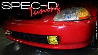 SPECDTUNING INSTALLATION VIDEO 19961998 HONDA CIVIC FOG LIGHTS [upl. by Merril219]