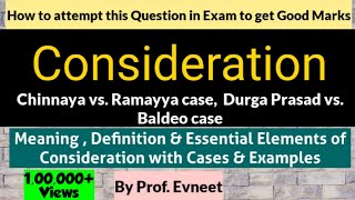 Consideration and its Essential Elements  Consideration Contract law  Consideration CA Foundation [upl. by Aikem]