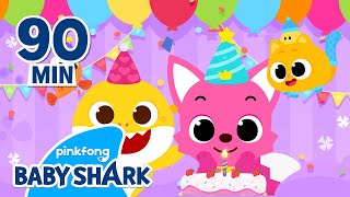 🥳Baby Shark Celebrates Pinkfongs Birthday  Compilation  Birthday Song  Baby Shark Official [upl. by Yeltnerb]