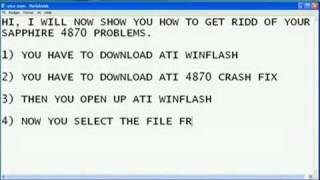 Sapphire Radeon 4870 Crash fix [upl. by Asyram328]