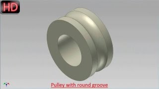 Pulley with round groove Video Tutorial Autodesk Inventor 2012 [upl. by Noseaj]