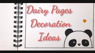 Diary Pages Decoration Ideas  Simple way to decorate Diary Pages  art drawing cute [upl. by Audette]