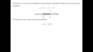 Nierówność z wartością bezwzględną x mniejsze od 3 [upl. by Walter823]