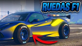 COMO PONER RUEDAS F1 A LOS COCHES EN GTA ONLINE MODEAR COCHES CON RUEDAS F1 TRUCO GTA 5 ONLINE [upl. by Nhar]