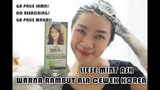 REVIEW amp TUTORIAL Liese Bubble Hair Color II Mint Ash Warna Rambut Ala Cewek Korea [upl. by Scott]