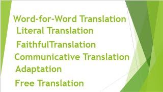 Translation Methodsتقنيات الترجمة [upl. by Yacov]