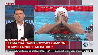 David Popovici a câștigat medalia de aur la proba de 200 de metri liber de la Jocurile Olimpice 2024 [upl. by Adnawad]