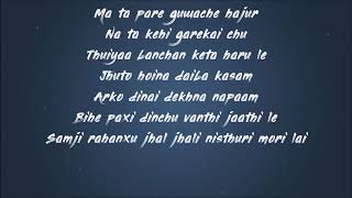 Neetesh Jung Kunwar  Nisthuri Mori Lyrics Video [upl. by Esidnac]