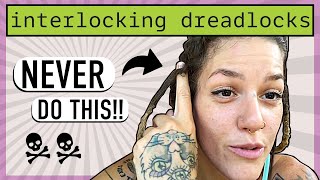 How to Interlock Dreadlocks for Straight Hair  Dread Root Maintenance STEPBYSTEP [upl. by Rawna]