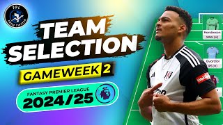 GW2 Team Selection  Transfer Tips including Quansah  FPL 202425 [upl. by Hobey459]