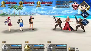 FGO JP  Solo  Kotomine KireiRasputin vs Artoria Ruler Challenge Quest  Celeb Summer Experience [upl. by Burford]