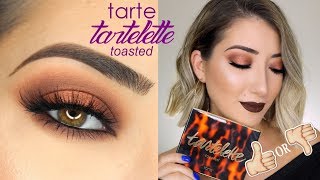 TARTE COSMETICS TARTELETTE TOASTED PALETTE TUTORIAL SWATCHES amp REVIEW [upl. by Ahsirahc]